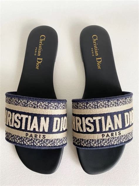 christian dior dway slides blue|christian dior sandals outfit.